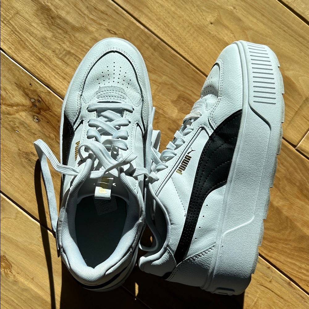 Puma White and Black Athletic Shoes